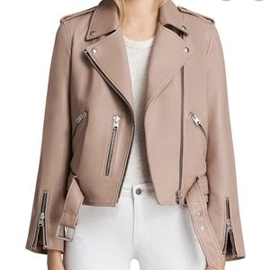 All Saints Balfern Biker Leather Moto Jacket Size 0